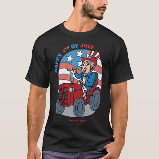Tractor Critters Uncle Sam Driving a Tractor Tシャツ (正面)