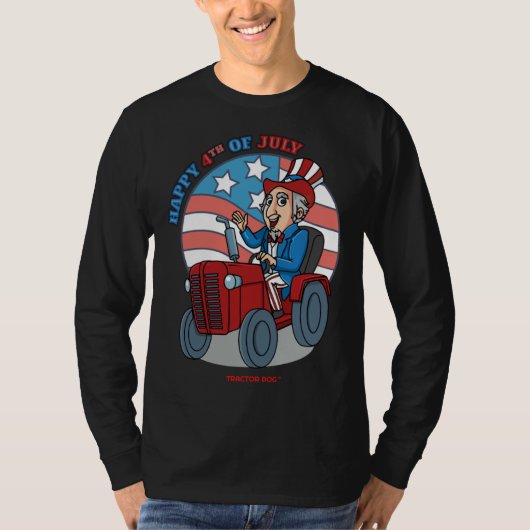 Tractor Critters Uncle Sam Driving a Tractor Tシャツ (正面)