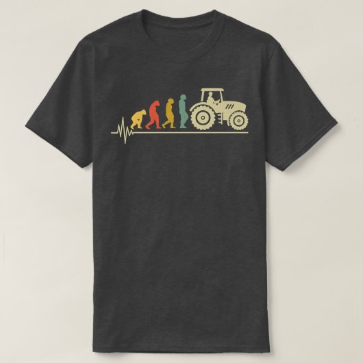 Tractor Driver Evolution Agriculture Farmer Fields Tシャツ (デザイン正面)