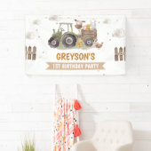 Tractor Farm Birthday Party Animals Barn 横断幕 (インサイチュ)
