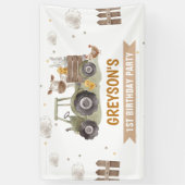 Tractor Farm Birthday Party Animals Barn 横断幕 (縦)