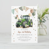 Tractor Farm Kids Boy Birthday Invitation 招待状 (スタンド正面)