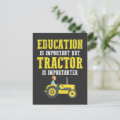 Tractor Farm Trucker Education Important Farming ポストカード (スタンド正面)