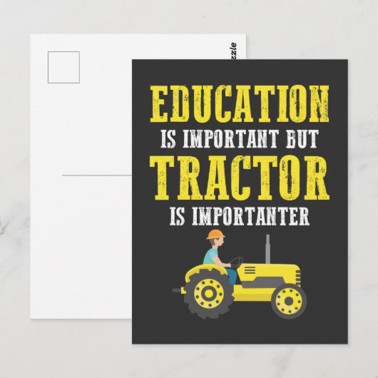 Tractor Farm Trucker Education Important Farming ポストカード (正面/裏面)