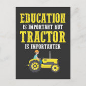 Tractor Farm Trucker Education Important Farming ポストカード (正面)