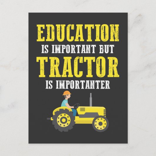 Tractor Farm Trucker Education Important Farming ポストカード (正面)