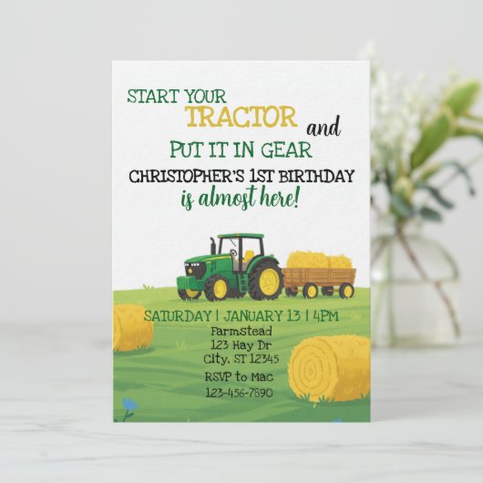 Tractor in Gear, 1st Birthday 招待状 (スタンド正面)