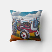Tractor Painting - Gift for Tractor Enthusiasts クッション (裏面)