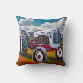 Tractor Painting - Gift for Tractor Enthusiasts クッション (正面)