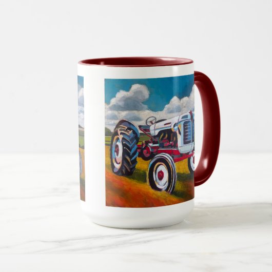 Tractor Painting - Gift for Tractor Enthusiasts マグカップ (正面右)