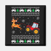 Tractor Ugly Christmas Tree Holiday Funny Xmas Boy マグネット (正面)