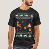 Tractor Ugly Christmas Tree Holiday Funny Xmas Boy Tシャツ (正面)