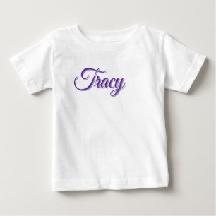 Tracyという女の子の名前(紫色) ベビーTシャツ