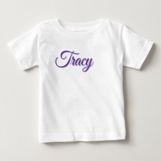 Tracyという女の子の名前（紫色） ベビーTシャツ (正面)