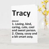 Tracyの定義 パーソナライズド 名前 楽しい 誕生日 カード (黄色い花)