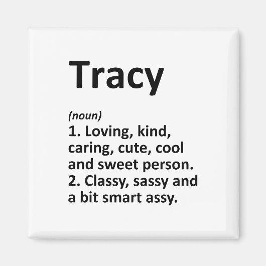 Tracyの定義 パーソナライズド 名前 楽しい 誕生日 マグネット (正面)