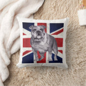 Tracyの石によるブルドッグの英国国旗のイギリスのクッション クッション (ブランケット)