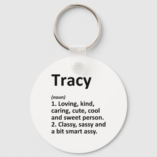 Tracy Definition Personalized Name Funny Birthday  キーホルダー (正面)