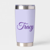 Tracy Girls Name In Purple, 保温保冷タンブラー (背面)
