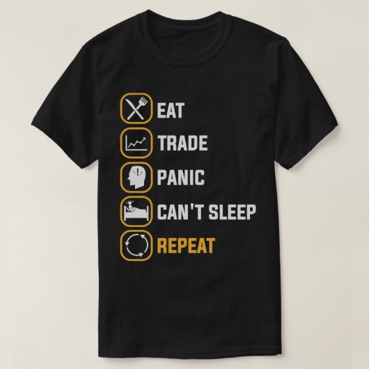TRADE 食べ PANIC CANTx27T SLEEP REPEAT Tシャツ (デザイン正面)