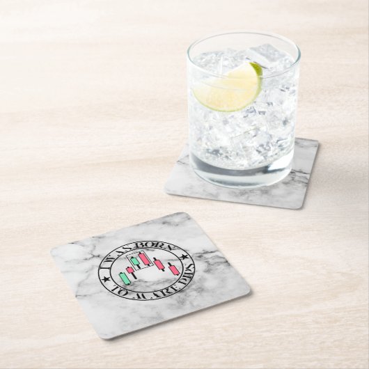 Trade Design | Bearish pattern Marble | Pips スクエアペーパーコースター (インサイチュ)