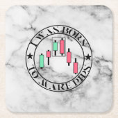 Trade Design | Bearish pattern Marble | Pips スクエアペーパーコースター (正面)