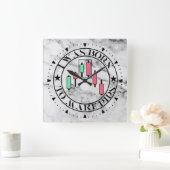 Trade Design | Bearish pattern Marble | Pips スクエア壁時計 (ホーム)