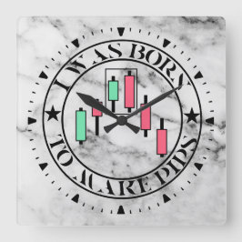 Trade Design | Bearish pattern Marble | Pips スクエア壁時計