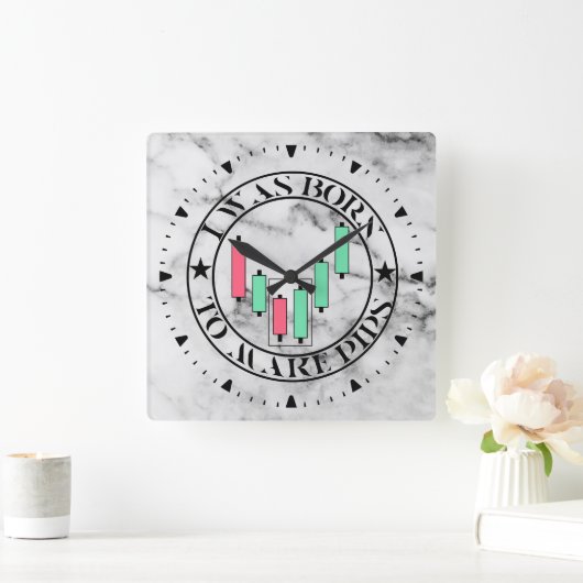 Trade Design | Bullish pattern | Marble スクエア壁時計 (ホーム)