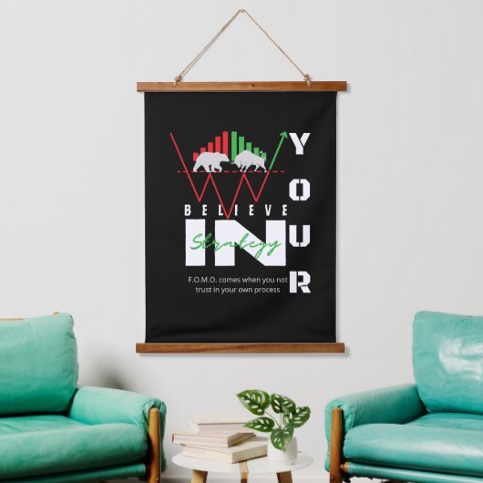 Trade Motivation | Bullish | Pattern 吊り下げ型タペストリー (リビング)