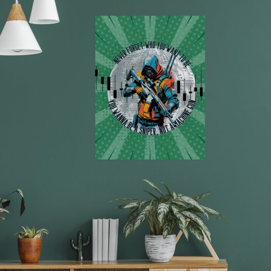 Trade Motivation | Cyberpunk Sniper | Fantasy ポスター (リビング1)