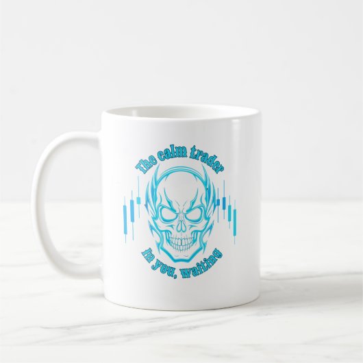 Trade Motivation | Skull | Calm Trader コーヒーマグカップ (左)