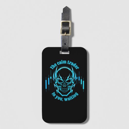 Trade Motivation | Skull | Calm Trader ラゲッジタグ (正面縦)