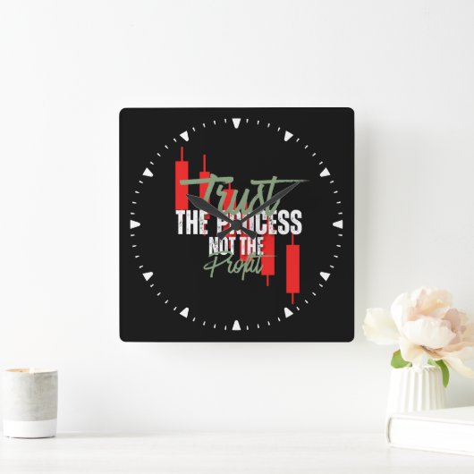 Trade Motivation | Trust | Self discipline スクエア壁時計 (ホーム)