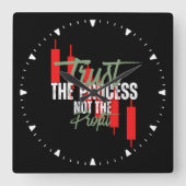 Trade Motivation | Trust | Self discipline スクエア壁時計 (正面)