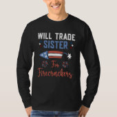 Trade Sister For Firecrackers  Boys 4th Of July Ki Tシャツ (正面)