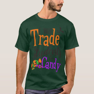 Trade Students For Candy Design Halloween Teacher4 Tシャツ