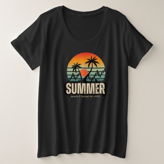 Trader design | Summer | Funny プラスサイズTシャツ (デザイン正面)