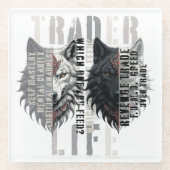 Trader life | Wolf | Both sides ガラスコースター (正面)