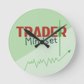 Trader Mindset – Discipline Focused Trading ラウンド壁時計 (正面)