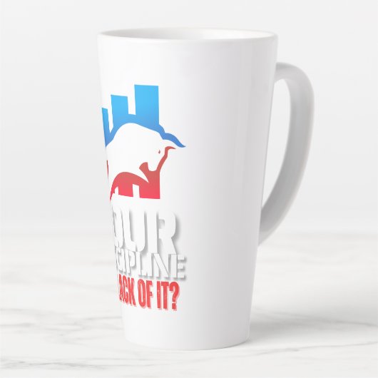 Trader motivation | Bull | Discipline カフェラテマグ (右アングル)