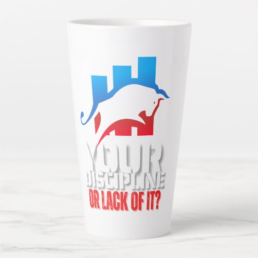 Trader motivation | Bull | Discipline カフェラテマグ (正面)