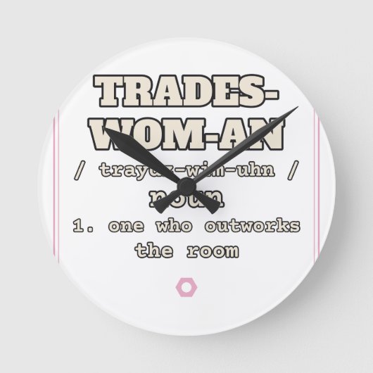 Trades-Wom-An — 壁掛け時計 | Trade Tested ラウンド壁時計 (正面)