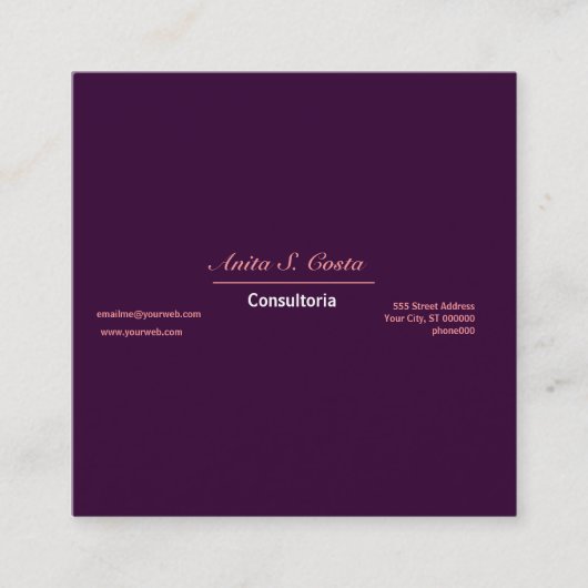 Tradicional Classic On Periwinkle  Purple Color スクエア名刺 (正面)