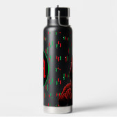 Trading Chart Pattern Streetwear Red Green Candle ウォーターボトル (左面)