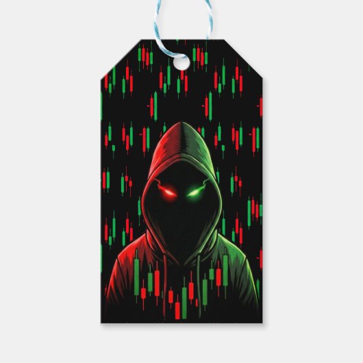 Trading Chart Pattern Streetwear Red Green Candle ギフトタグ (正面)