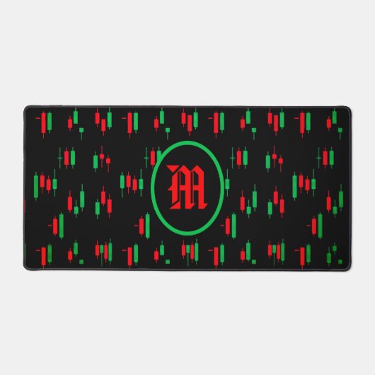 Trading Chart Pattern Streetwear Red Green Candle デスクマット (正面)