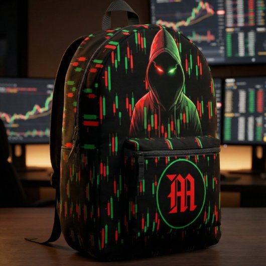 Trading Chart Pattern Streetwear Red Green Candle プリントバックパック