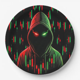 Trading Chart Pattern Streetwear Red Green Candle ペーパープレート