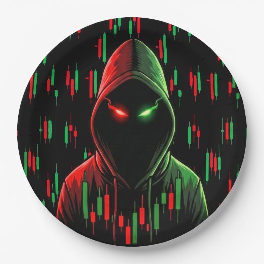 Trading Chart Pattern Streetwear Red Green Candle ペーパープレート (正面)